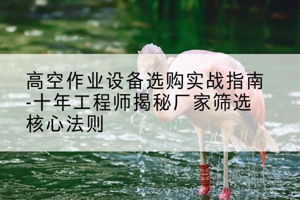循化剪叉式升降机厂家-高空作业设备选购实战指南-十年工程师揭秘厂家筛选核心法则