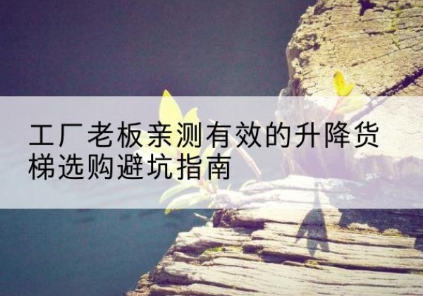 循化升降货梯怎么选-工厂老板亲测有效的升降货梯选购避坑指南